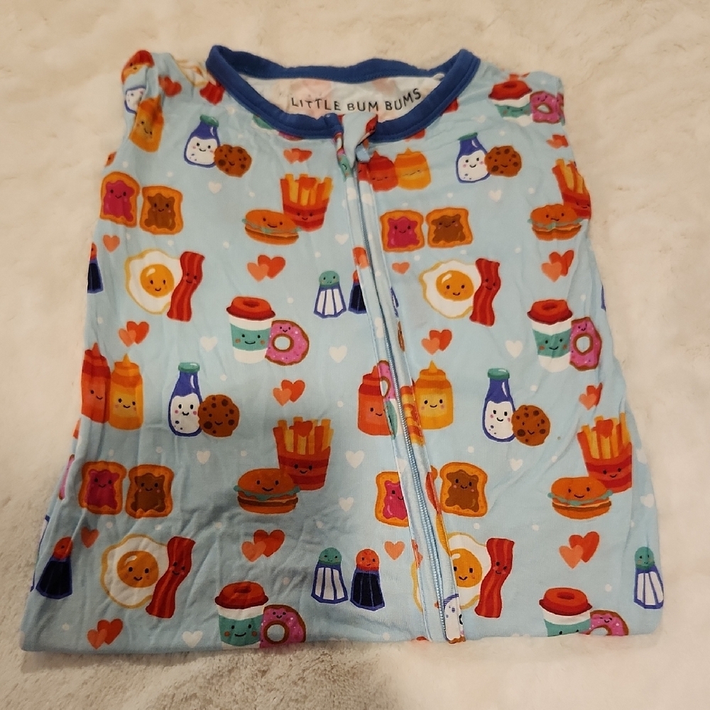 Zippy with Playful Food Print and Zipper Closure 2T